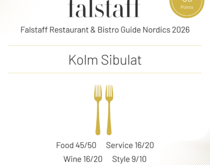 Kolm Sibulat pälvis Falstaff Restaurant & Bistro Guide Nordics 2026 tunnustuse